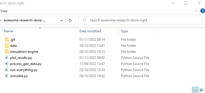A clean folder of software