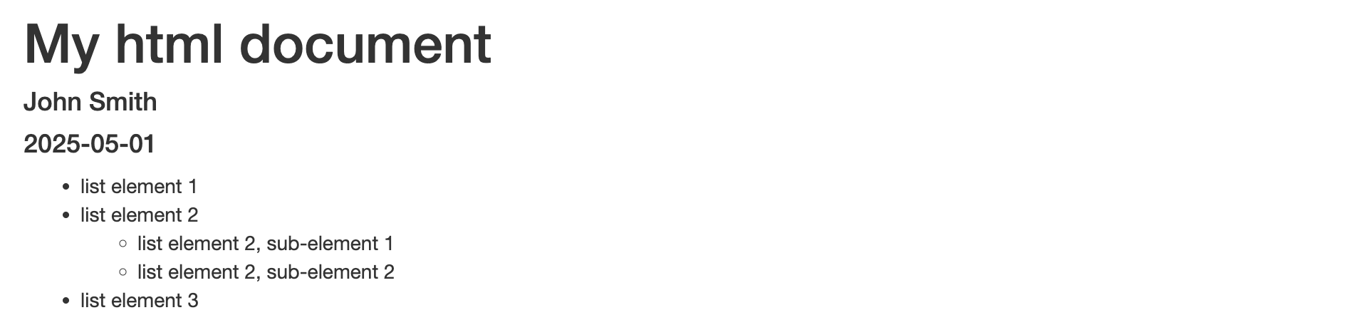unordered lists